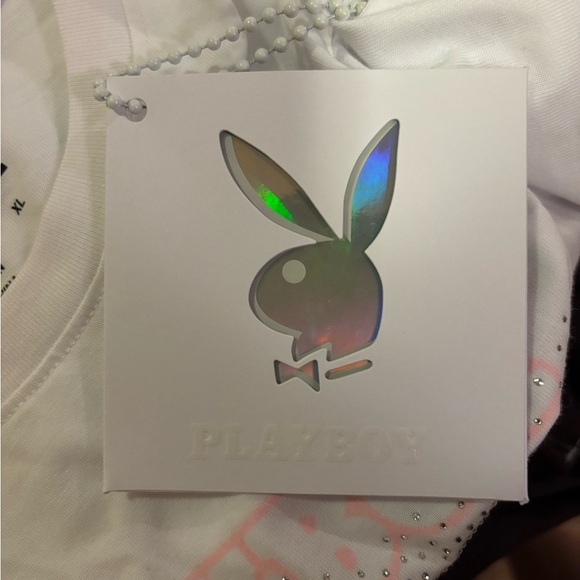 NWT PLAYBOY Bling logo tee sz M - Picture 4 of 4